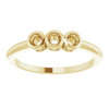 Three Stone Bezel Set Ring Mounting in 18 Karat Yellow Gold for Round Stone