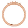 Family Rope Ring Mounting in 18 Karat Rose Gold for Round Stone