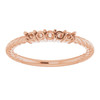 Family Rope Ring Mounting in 18 Karat Rose Gold for Round Stone