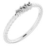 Family Rope Ring Mounting in 10 Karat White Gold for Round Stone