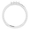Family Rope Ring Mounting in 10 Karat White Gold for Round Stone