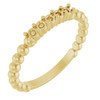 Family Beaded Ring Mounting in 10 Karat Yellow Gold for Round Stone