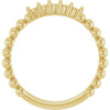 Family Beaded Ring Mounting in 10 Karat Yellow Gold for Round Stone