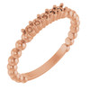 Family Beaded Ring Mounting in 18 Karat Rose Gold for Round Stone