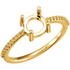 Accented Cabochon Ring Mounting in 18 Karat Yellow Gold for Round Stone