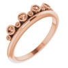 Family Crown Ring Mounting in 18 Karat Rose Gold for Round Stone
