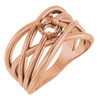 Solitaire Criss Cross Ring Mounting in 10 Karat Rose Gold for Round Stone
