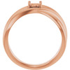 Solitaire Criss Cross Ring Mounting in 10 Karat Rose Gold for Round Stone