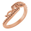 Family Bypass Ring Mounting in 10 Karat Rose Gold for Marquise Stone