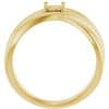 Solitaire Criss Cross Ring Mounting in 18 Karat Yellow Gold for Round Stone