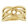 Solitaire Criss Cross Ring Mounting in 18 Karat Yellow Gold for Round Stone