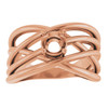 Solitaire Criss Cross Ring Mounting in 18 Karat Rose Gold for Round Stone