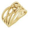 Solitaire Criss Cross Ring Mounting in 10 Karat Yellow Gold for Round Stone