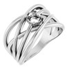 Solitaire Criss Cross Ring Mounting in 18 Karat White Gold for Round Stone