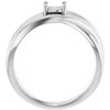 Solitaire Criss Cross Ring Mounting in 10 Karat White Gold for Round Stone