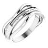 Family Freeform Ring Mounting in 10 Karat White Gold for Straight baguette Stone