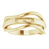 Family Freeform Ring Mounting in 10 Karat Yellow Gold for Straight baguette Stone