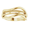 Family Freeform Ring Mounting in 18 Karat Yellow Gold for Straight baguette Stone