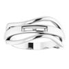 Family Freeform Ring Mounting in 18 Karat White Gold for Straight baguette Stone