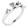 Family Branch Ring Mounting in 18 Karat White Gold for Round Stone