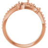 Family Freeform Ring Mounting in 18 Karat Rose Gold for Pear shape Stone