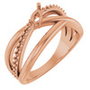 Family Freeform Ring Mounting in 10 Karat Rose Gold for Pear shape Stone