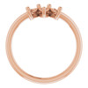 Family Ring Mounting in 10 Karat Rose Gold for Pear shape Stone