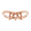Family Ring Mounting in 10 Karat Rose Gold for Pear shape Stone