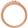 Family Negative Space Ring Mounting in 18 Karat Rose Gold for Straight baguette Stone