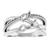 Family Freeform Ring Mounting in 10 Karat White Gold for Pear shape Stone