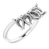 Family Ring Mounting in 10 Karat White Gold for Pear Stone
