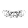 Family Ring Mounting in 10 Karat White Gold for Pear Stone