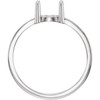 Cabochon Solitaire Ring Mounting in 10 Karat White Gold for Round Stone
