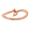 Family Ring Mounting in 10 Karat Rose Gold for Marquise Stone
