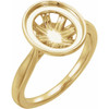Bezel Set Solitaire Ring Mounting in 10 Karat Yellow Gold for Oval Stone