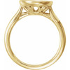 Bezel Set Solitaire Ring Mounting in 10 Karat Yellow Gold for Oval Stone