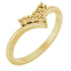 Family V Ring Mounting in 10 Karat Yellow Gold for Round Stone