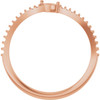 Accented Family Ring Mounting in 10 Karat Rose Gold for Marquise Stone