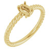 Family Rope Ring Mounting in 18 Karat Yellow Gold for Oval Stone
