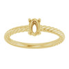 Family Rope Ring Mounting in 18 Karat Yellow Gold for Oval Stone