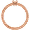 Family Rope Ring Mounting in 18 Karat Rose Gold for Oval Stone