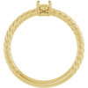 Family Rope Ring Mounting in 10 Karat Yellow Gold for Oval Stone