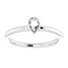 Family Stackable Bezel Set Ring Mounting in 10 Karat White Gold for Pear shape Stone