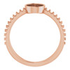 Accented Cabochon Ring Mounting in 10 Karat Rose Gold for Oval Stone