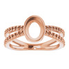 Accented Cabochon Ring Mounting in 10 Karat Rose Gold for Oval Stone