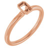 Family Stackable Bezel Set Ring Mounting in 10 Karat Rose Gold for Emerald Stone