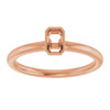 Family Stackable Bezel Set Ring Mounting in 10 Karat Rose Gold for Emerald Stone