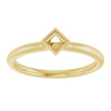 Family Stackable Bezel Set Ring Mounting in 18 Karat Yellow Gold for Square Stone