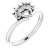 Accented Heart Ring Mounting in 18 Karat White Gold for Heart shape Stone