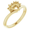 Accented Heart Ring Mounting in 18 Karat Yellow Gold for Heart shape Stone